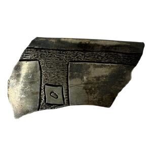 Vintage Large Sterling Silver Brooch Pin Asymmetrical Etched Design